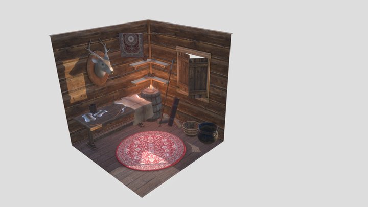 Hunting Shed Diorama 3D Model