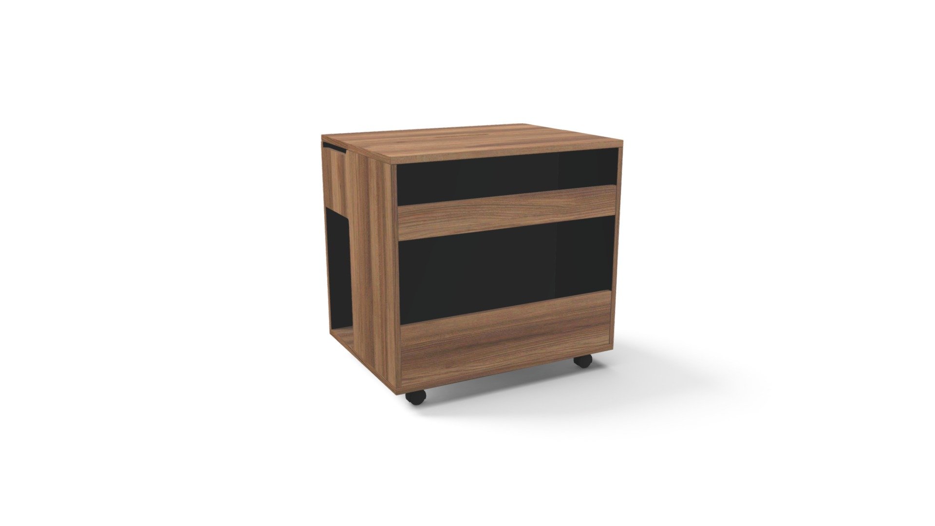Leslie Bedside Table, Walnut and Black