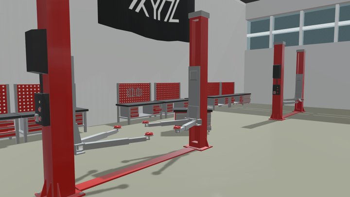 Car service Draft 3D Model