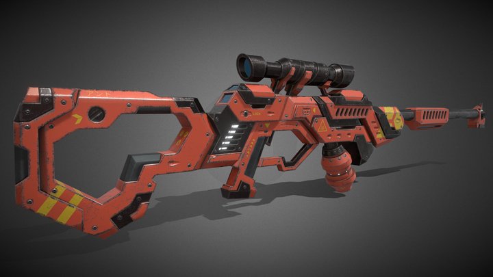 Gas Powered Sci-Fi Rifle 3D Model