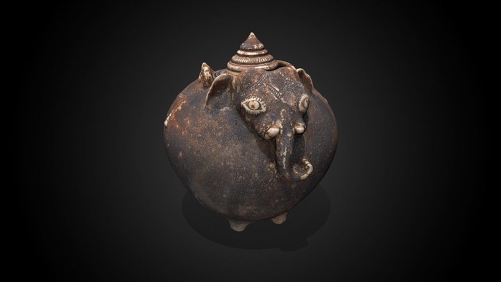 Khmer Elephant Jar, c. 1230 CE – Gratis 3D-model STL