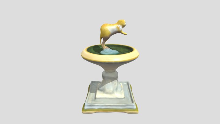Cat_fountain_512 3D Model