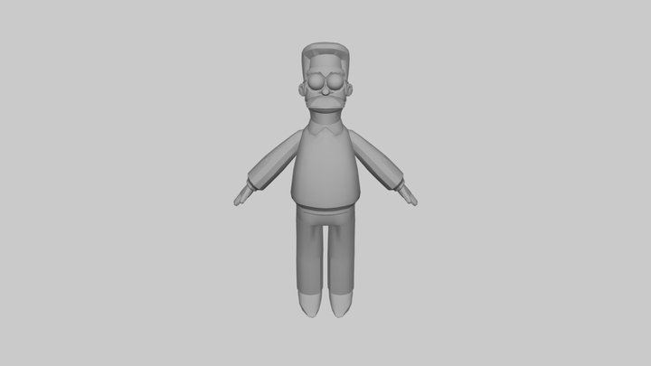 The Simpsons Game (2007) - Ned Flanders 3D Model