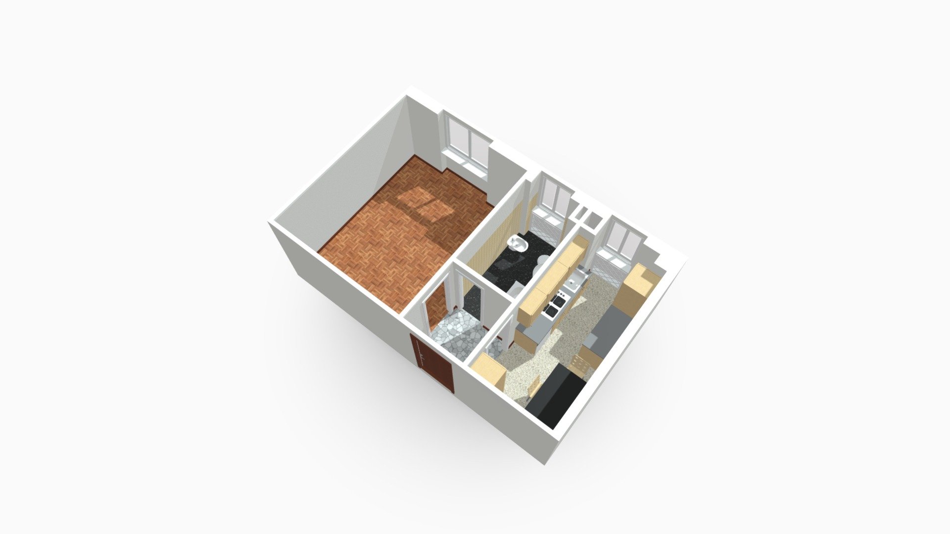 Via Marochetti Milano Monolocale — Sketchfab embed 3D viewer