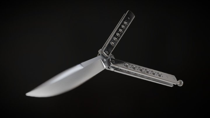 Classic Balisong Knife 3D Model