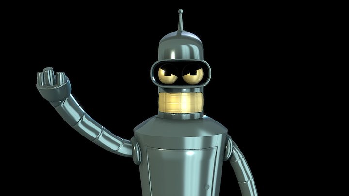 Bender Bending Rodriguez from Futurama. 3D Model