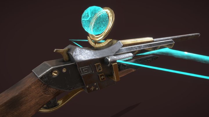 Futuristic/Medieval Pistol Crossbow 3D Model