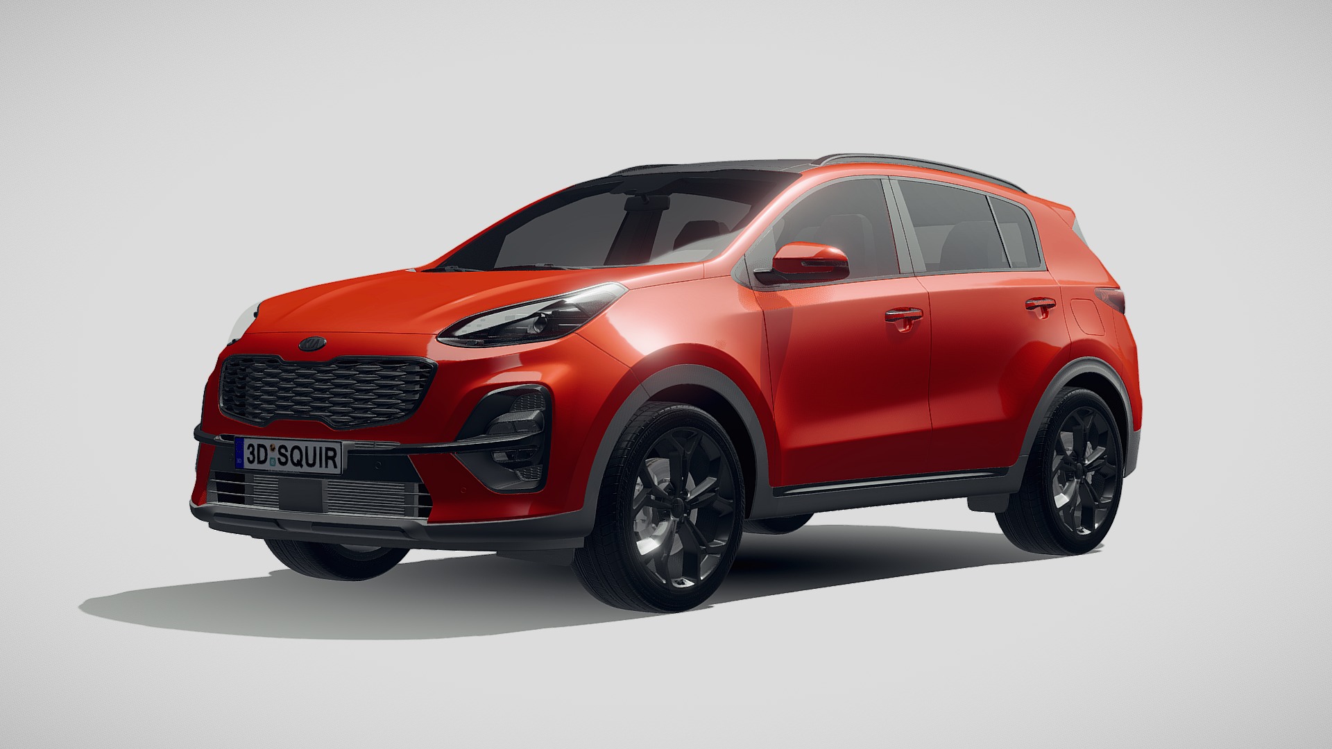 3D model Kia Sportage 2019 - This is a 3D model of the Kia Sportage 2019. The 3D model is about a red car with a white background.
