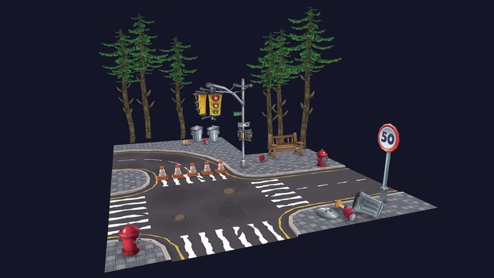 City Street 3D Model