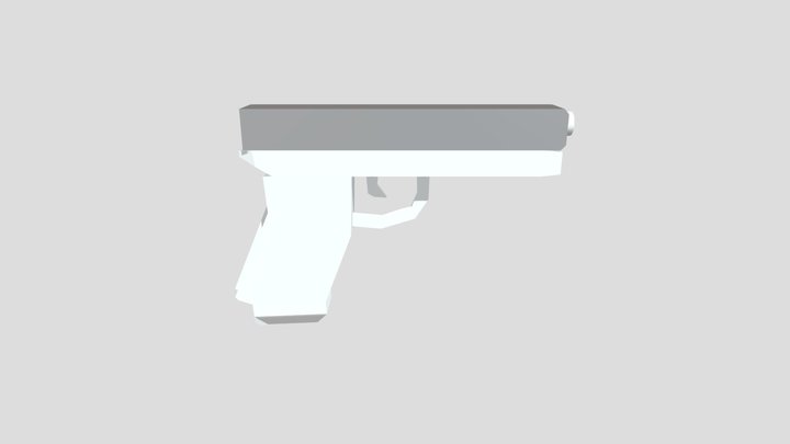low poly simple gun model 3D Model