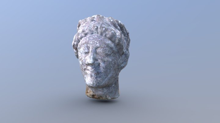 Male head Cypro-Classical 5th c. BC.- Game Ready 3D Model