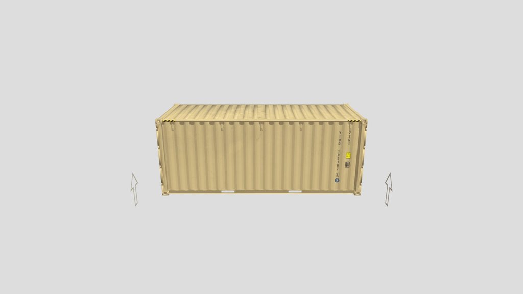20ft Cargo Container Military Yellow