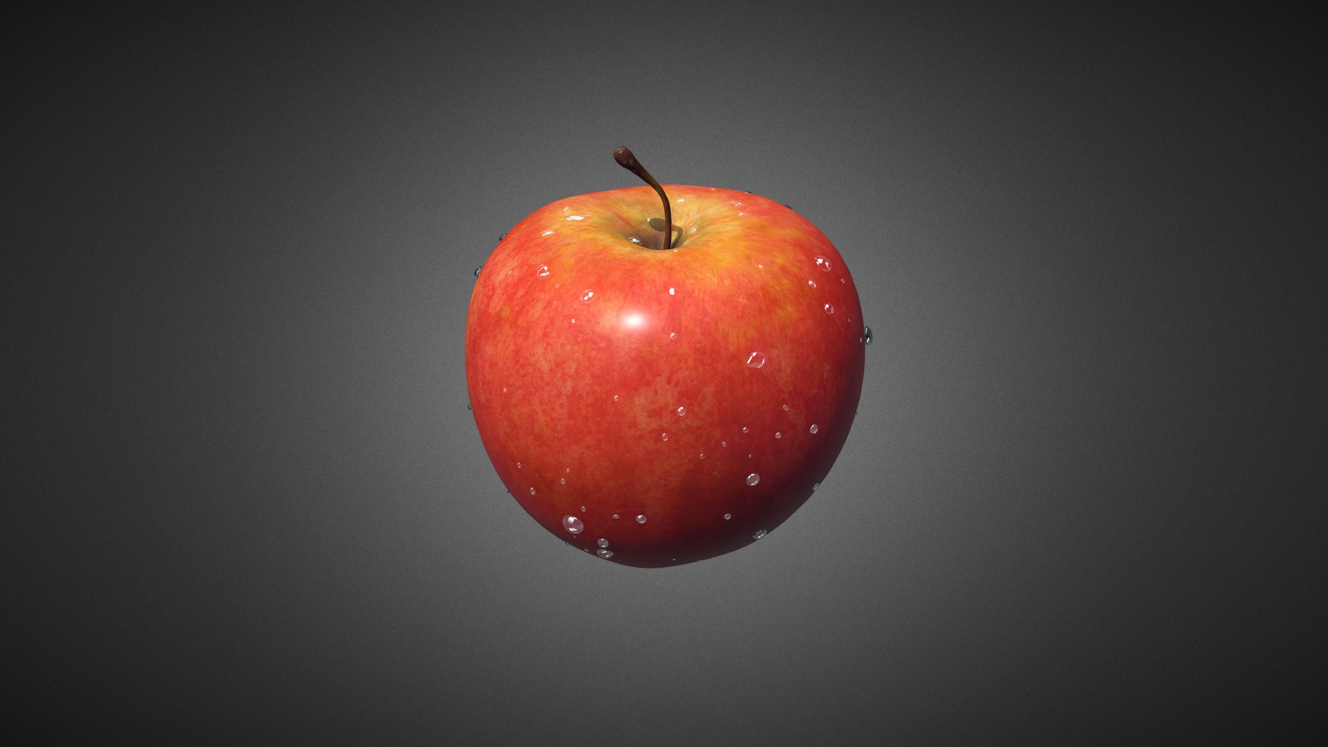 3D model Red Apple - This is a 3D model of the Red Apple. The 3D model is about a red apple with a stem.