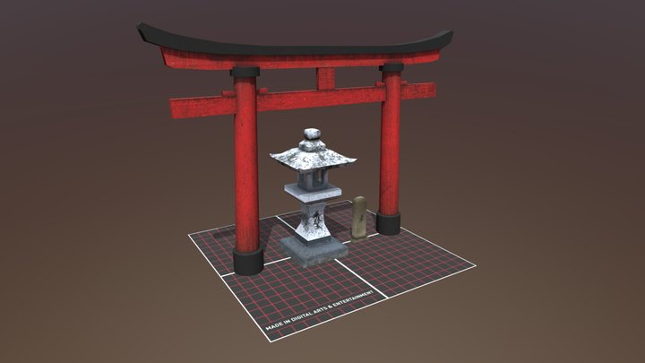 Low Poly - Kyoto Props 3D Model
