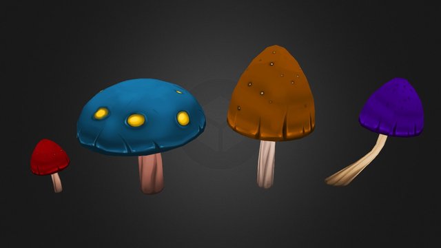 Mushrooms 3D Model