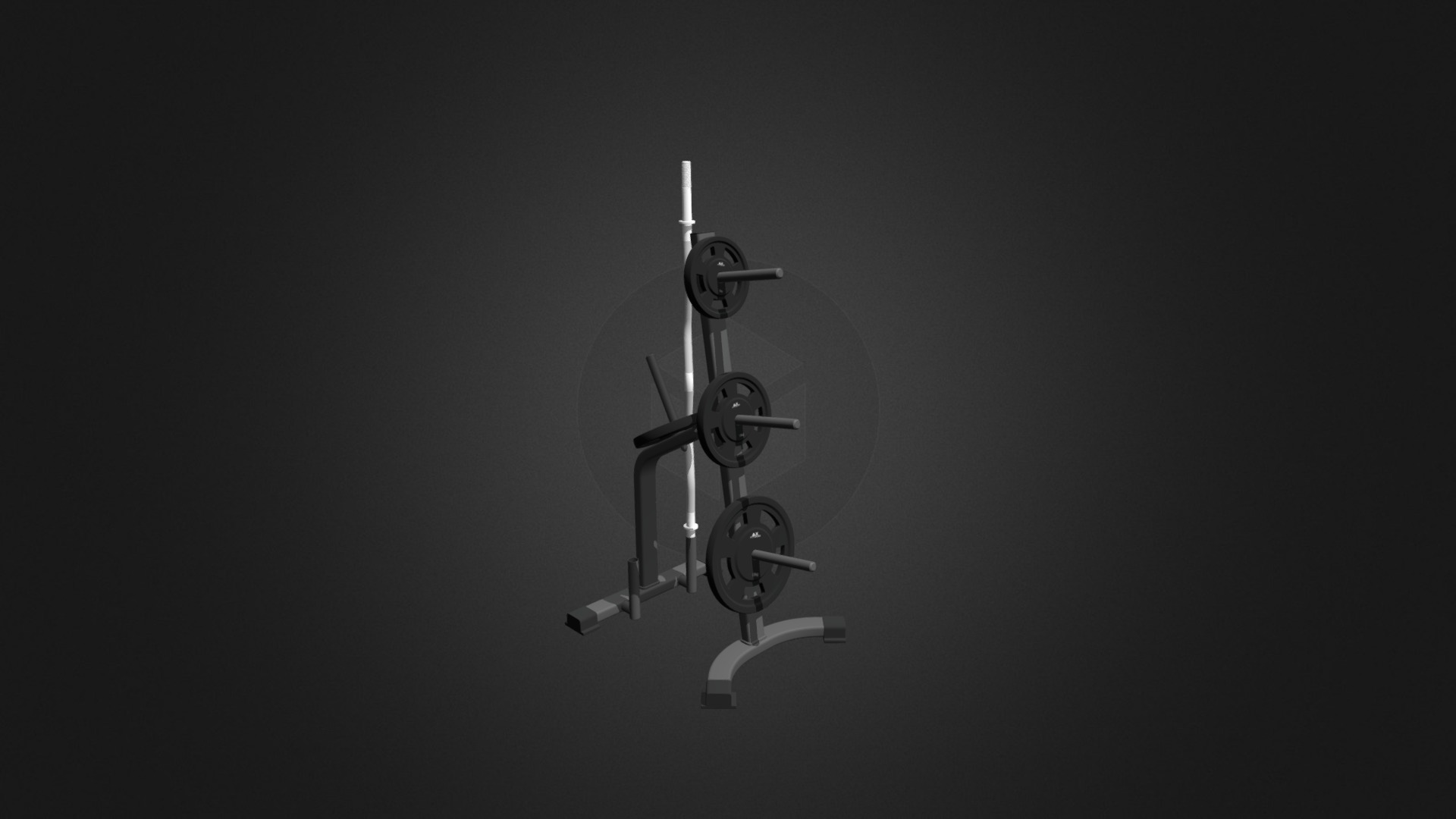 3D model Weight Rack - This is a 3D model of the Weight Rack. The 3D model is about a fan on a wall.