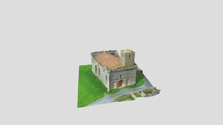 Fortified church of Esnandes in France 3D Model
