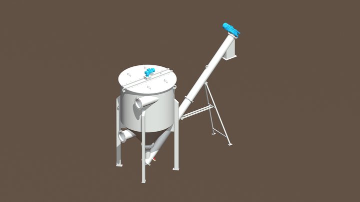 Однокорпусная тангенциальная песколовка 3D Model