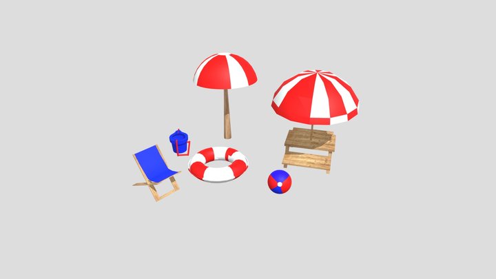 Beach Props Preview 3D Model