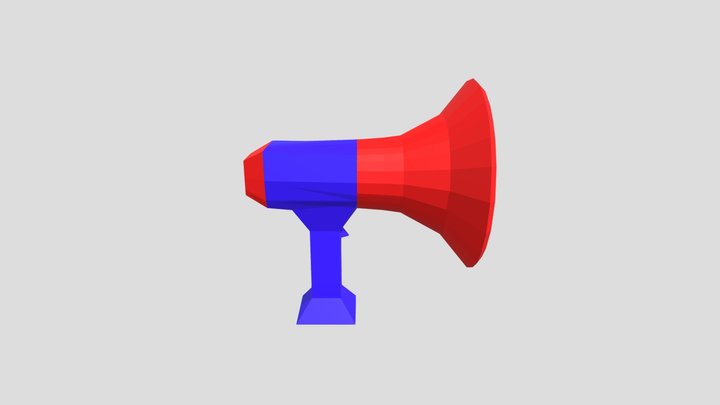 Megaphone Lowpoly 3D Model