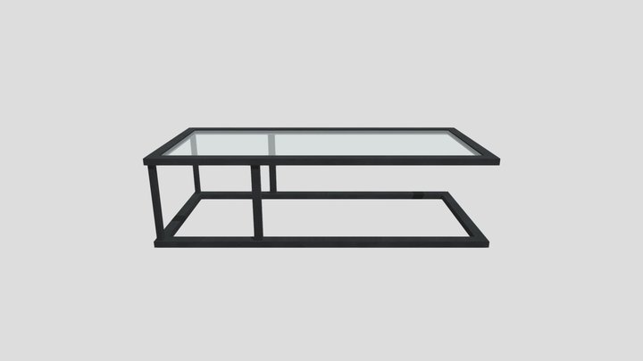 Metal and Glass Coffee Table 3D Model