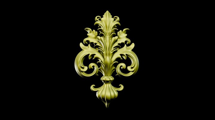 Baroque Ornamental STL  Elegant Decorative 3D Model