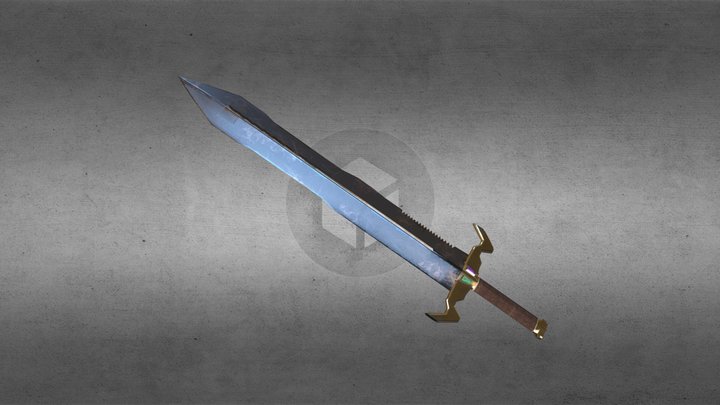 Fantasy Broadsword 3D Model