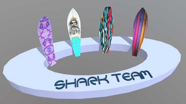 Surfboards SHARK TEAM 3D Model