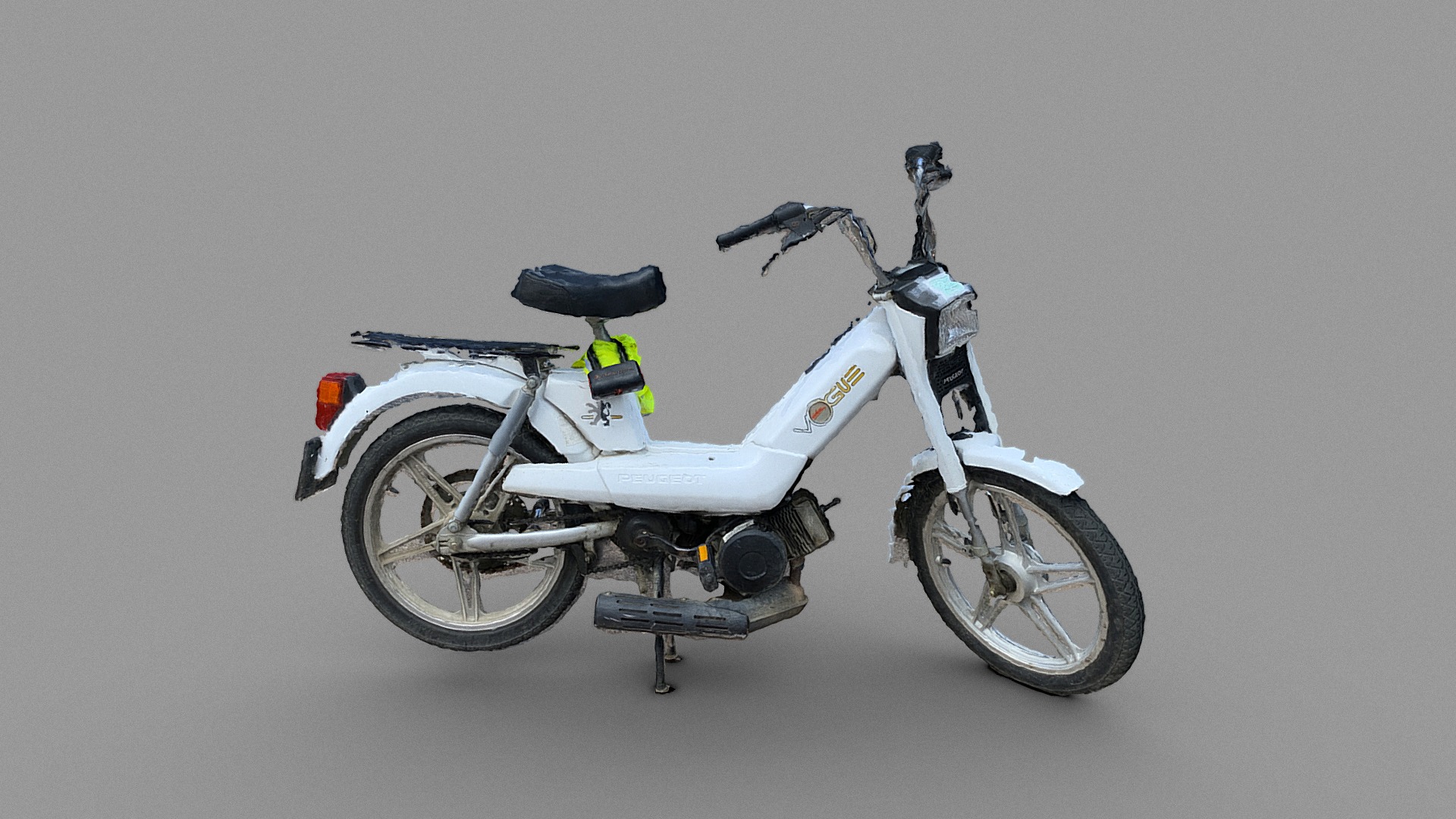 3D model Peugeot 103 Vogue scooter - This is a 3D model of the Peugeot 103 Vogue scooter. The 3D model is about a white and black motorcycle.