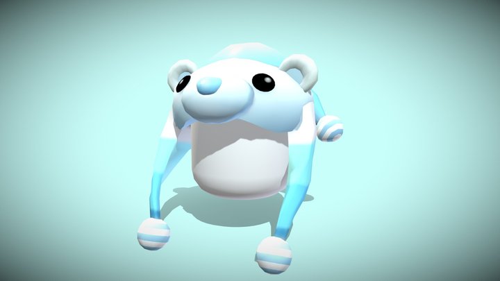 Soft Blue Bear Plushie Hat Roblox/UGC 3D Model