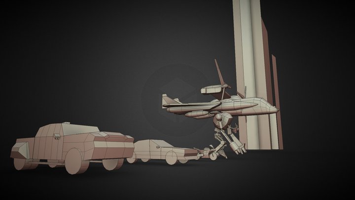 Blocking of 10 objects by Nikita Semernyak 3D Model