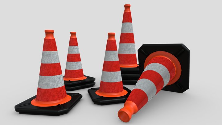 Rijkswaterstaat standard traffic cone 3D Model