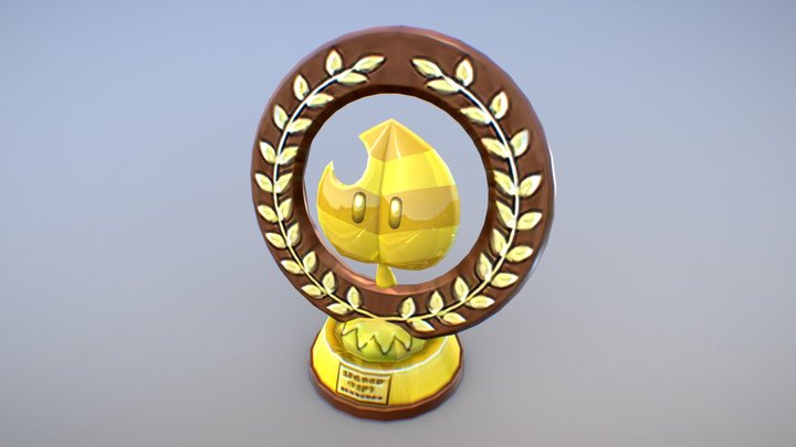 Super Leaf Gold Trophy - Mario Kart 7 3D Model