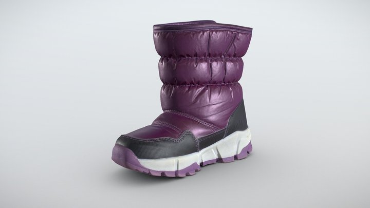 Pink Winter Boot 3D Model