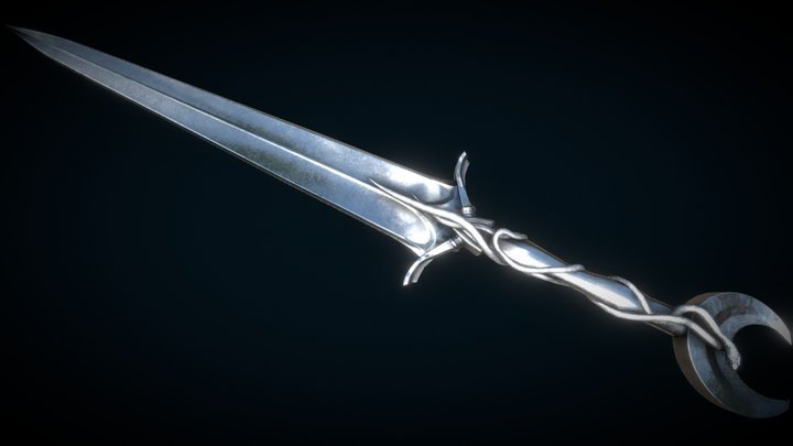 Silver viper fang sword 3D Model