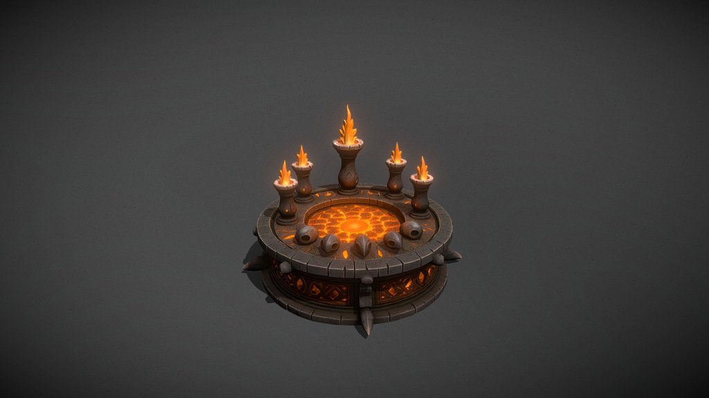 Stylized Fantasy Fire Altar_R