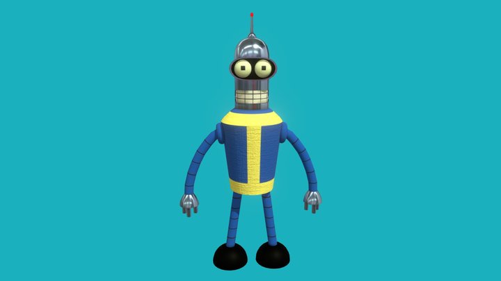 Bender Futurama Fallout Skin 3D Model