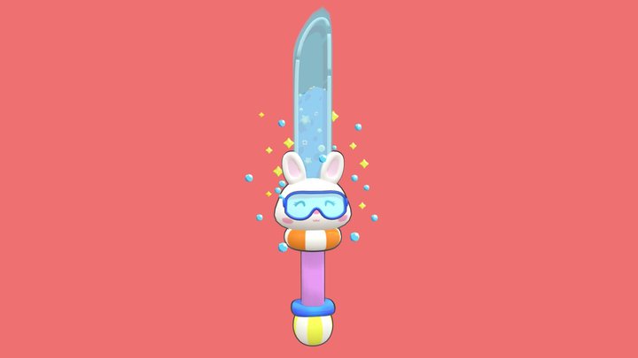 Pool Party Bunny Knife 3D Model