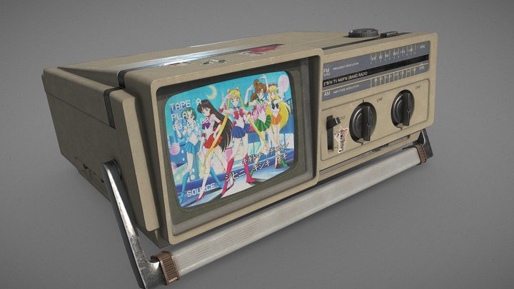 Vintage 1984 Samsung BT-123AJ Portable 5" (2K) 3D Model