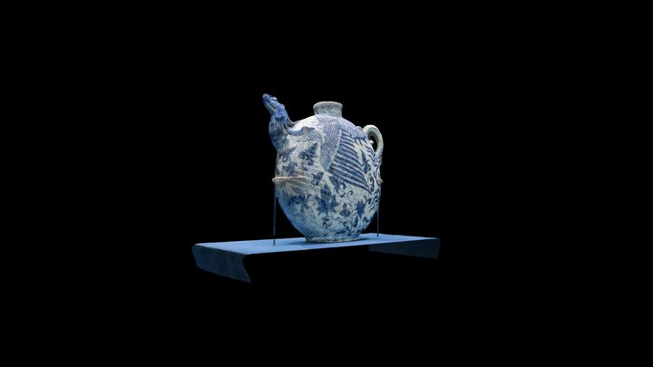 景德镇窑青花凤首扁壶 3D Model