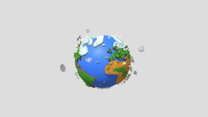 Earth cartoon 3D Model