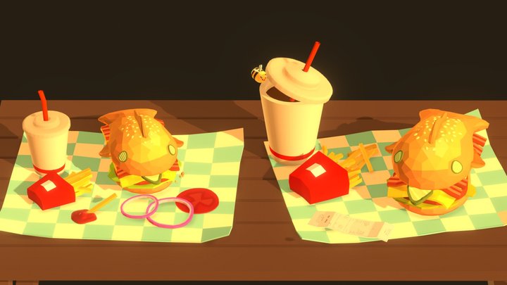 Picnic time with Sanwiches 3D Model