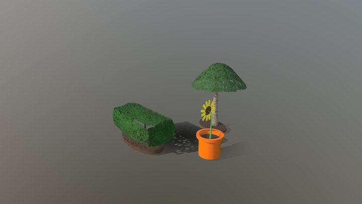 3FoliagePropsScene-SRay 3D Model