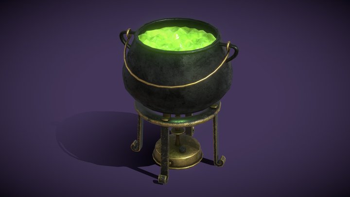 Animated Witch’s Cauldron 3D Model