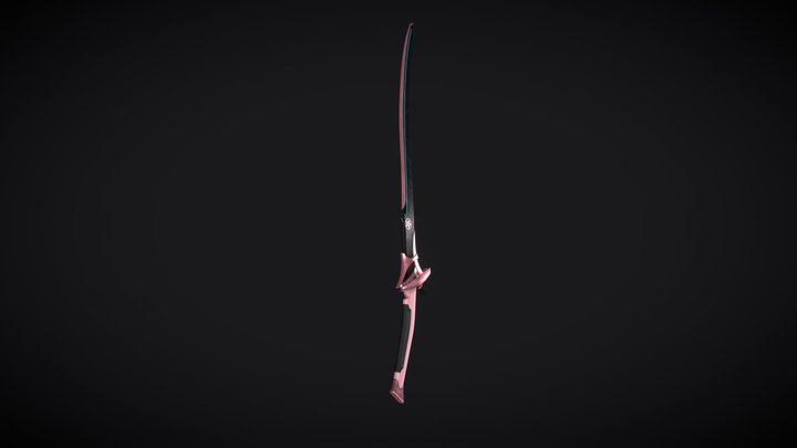 pink razor sword 3D Model