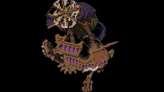 Minecraft fantasy airship 3D Model