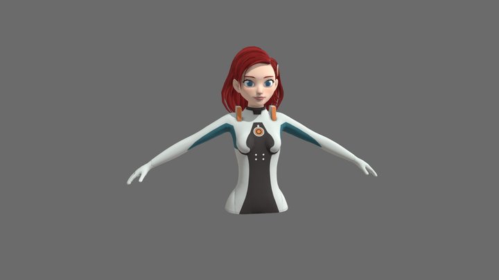 Space Girl 3D Model
