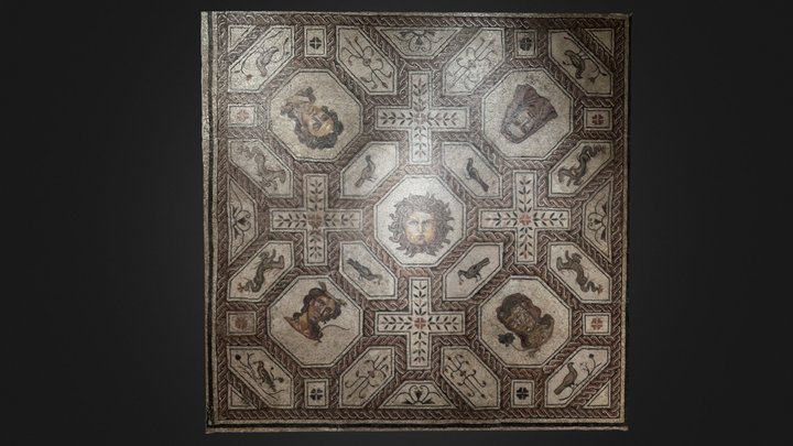 Mosaico de La Medusa, S. IV. MAN. España 3D Model