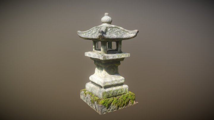 FREE Low-Poly Japanese Stone Lantern (Ishi-dōrō) 3D Model