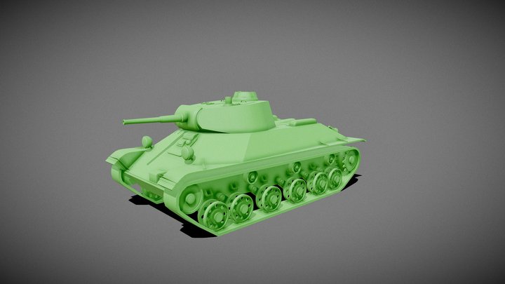 T 50 Tank Base Mesh 3D Model